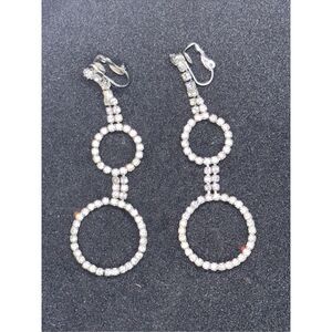 Beautiful  dangling circle earrings with shiny stones Great for weddings, proms,